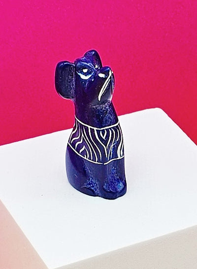 Soapstone Dog Dark Blue