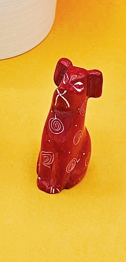 Soapstone Dog Red