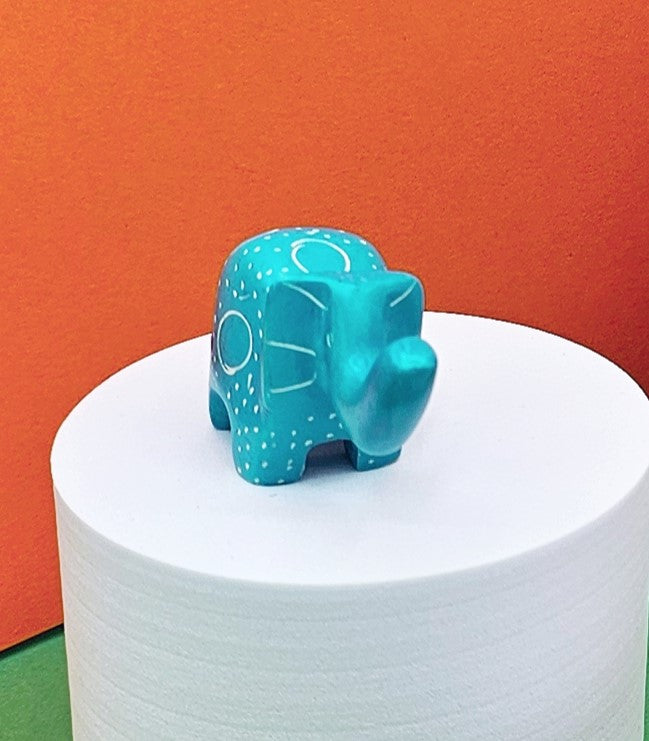Soapstone Elephant Light Blue