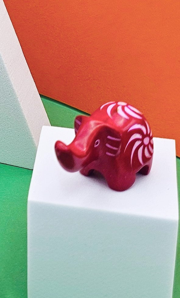 Soapstone Elephant Red