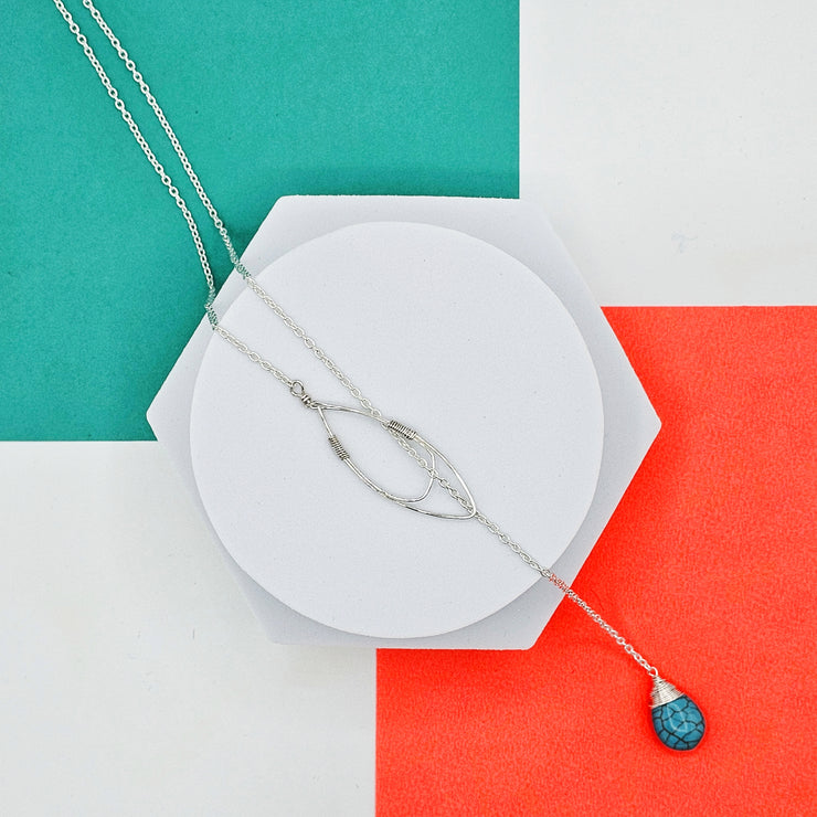 Matika Turquoise Lariat Necklace