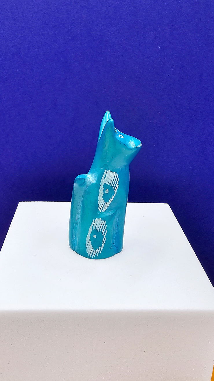 Soapstone Cat Light Blue