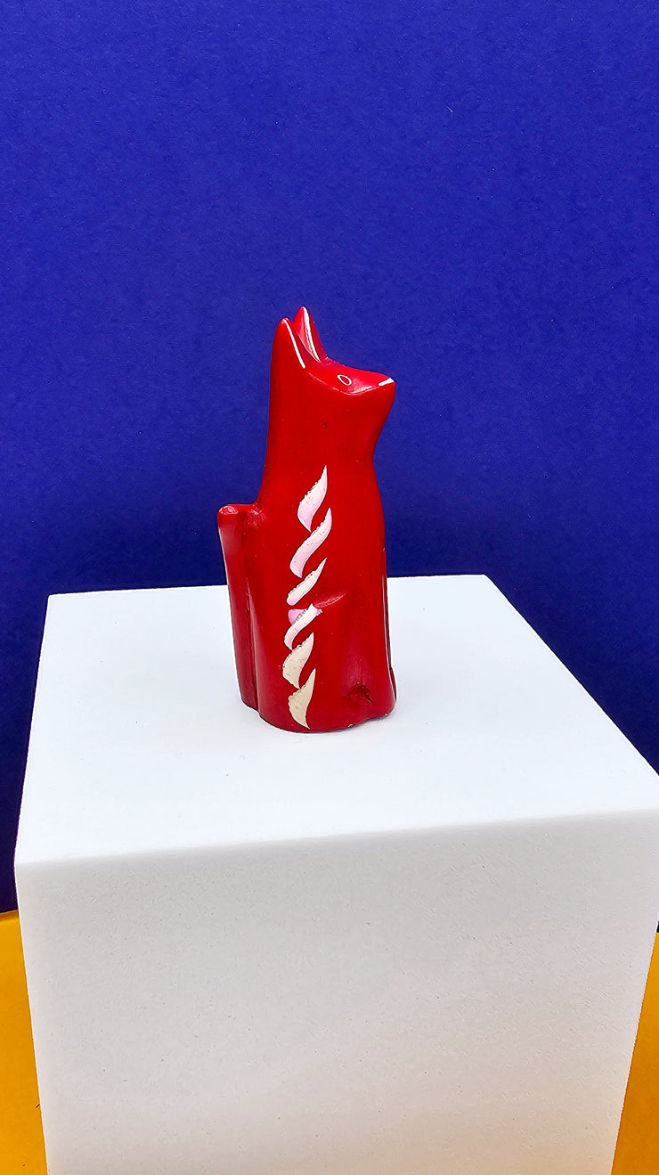 Soapstone Cat Red