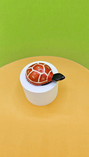 Soapstone Large Turtle Orange and White