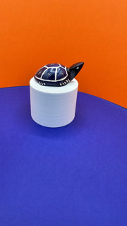 Soapstone Large Turtle Navy and White