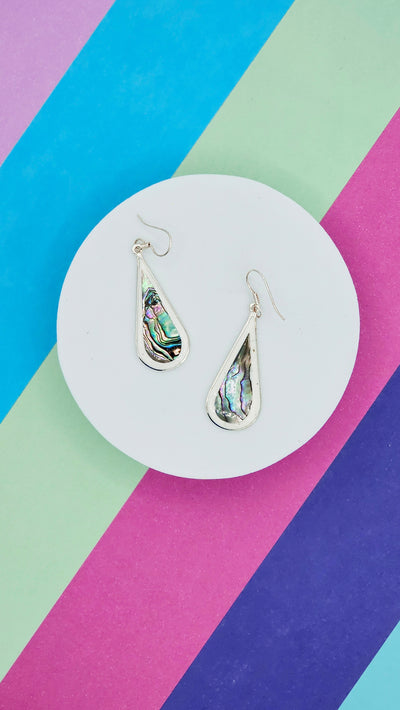 Sohini Abalone and Mother of Pearl Teardrop Earrings