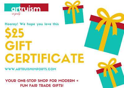 Artruism Imports $25 Gift Certificate