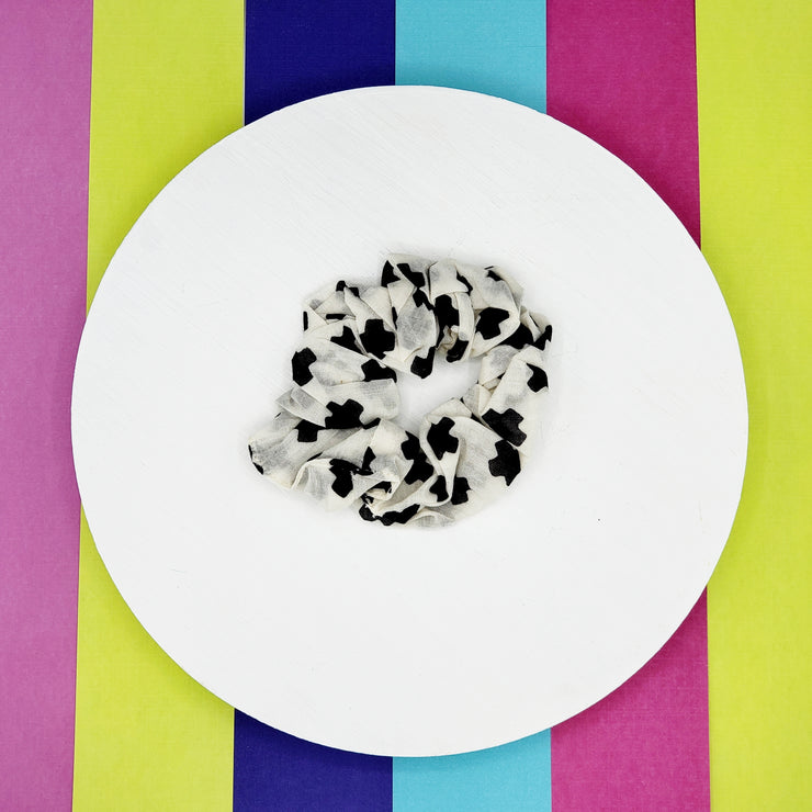 Mary Hair Scrunchie Black and White