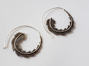 Swapna Feather Earrings Silver